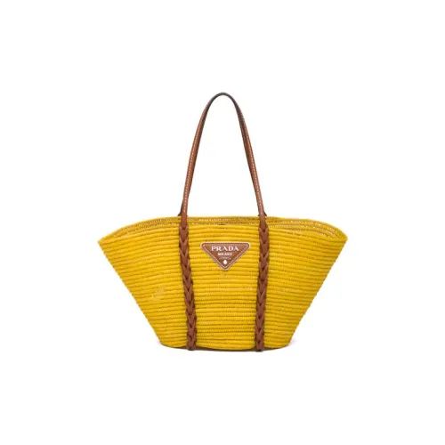 PRADA Кожа Одно Плечо Сумка Женская VIBRANT Желтая