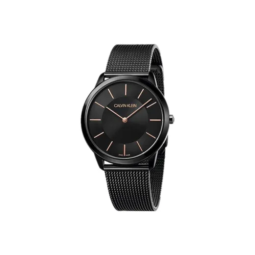 Calvin Klein CK Quartz Коллекция Наручные часы Кварцевый механизм Ремешок из нержавеющей стали Черный циферблат Унисекс