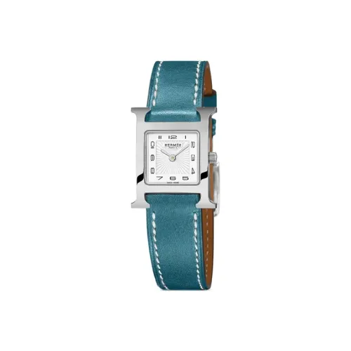 HERMES Heure H Women's Watch Кварцевый механизм ремень из натуральной кожи белый циферблат