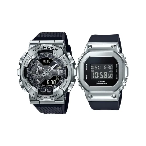 CASIO Парные часы Коллекция GM GM Металл Мини Cannon Кварцевый механизм Смола Ремешок Часы Унисекс Черный Циферблат