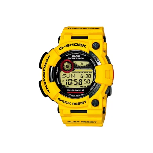 CASIO G Shock Светильник Кварцевый механизм Смольный ремешок Часы Мужские Желтый циферблат часов