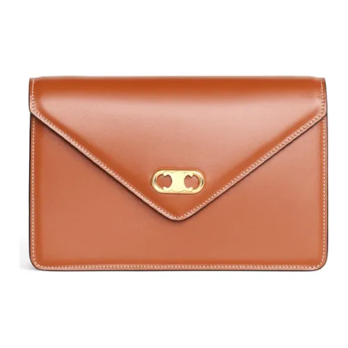 CELINE Triomphe Maillon Коровья кожа Кошелек Женские Рыжевато-коричневый