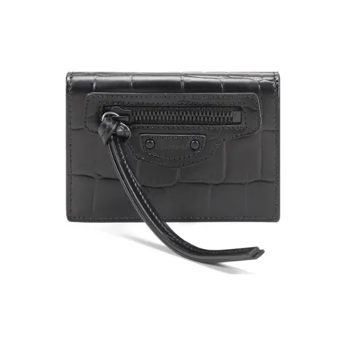 Balenciaga Кошелек из коровьей кожи Мини кошелек женский черный