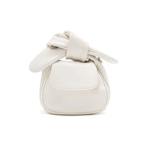 JESSIE JANE Сумка через плечо из натуральной коровьей кожи переносная маленькая унисекс белого цвета