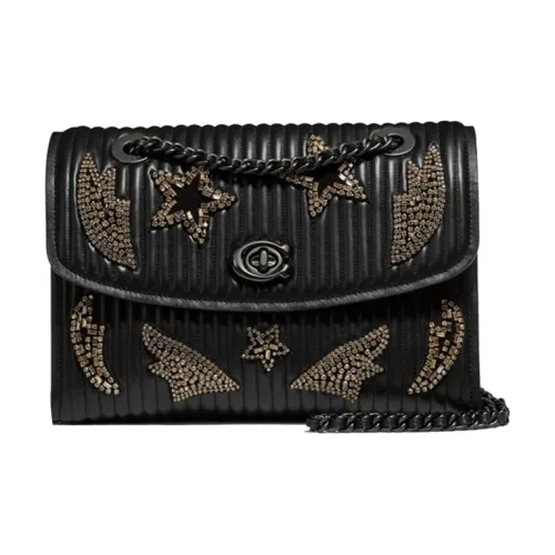 COACH Паркер Кожа Сумка через плечо Средний Женский Черный