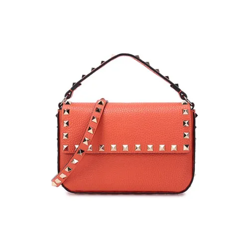 Valentino Кожа Одно Плечо Сумка Стандартная Женская Оранжево-Красная