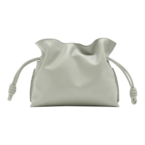 LOEWE Flamenco Nappa Коровья кожа Сумка через плечо Клатч Мини Женский Серый