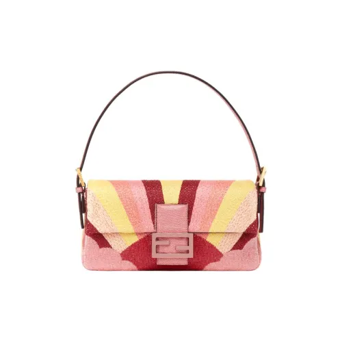 FENDI Baguette Satin Плечевая сумка сумка среднего размера женская