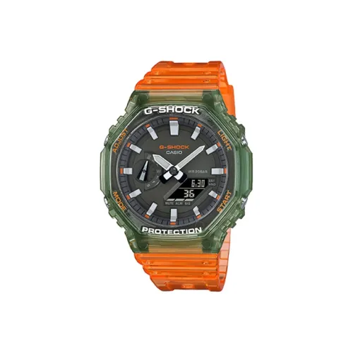 CASIO G Shock Скрытый Берег Тема Кварцевый Механизм Смольный Ремешок Часы Мужские Циферблат Серый GA 2100HC 4AER