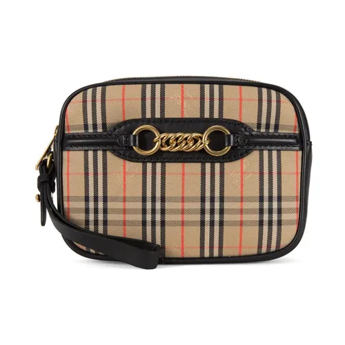 Burberry Хлопок с коровьей кожей пэчворк бананка стандартный женский черный