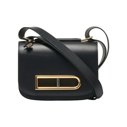 Delvau Smooth Calfskin Crossbody Bag Shoulder Bag Women's Bright Black Delvau Гладкая Телячья Кожа Сумка через плечо Сумка на плечо Женская Ярко-черная
