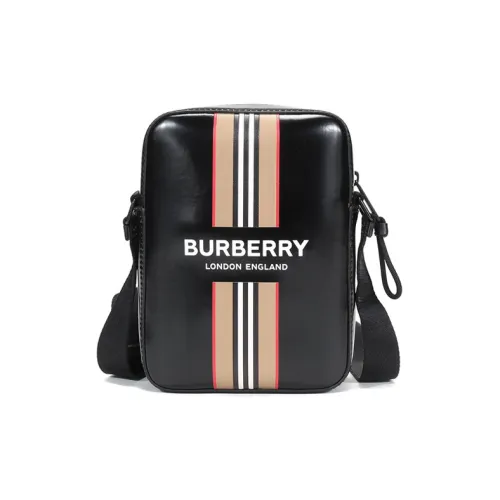 Burberry Покрытый холст Сумка через плечо Сумка на плечо Мужская Черная