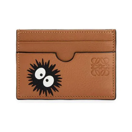 LOEWE Totoro Коллаборация Коровья кожа Держатель для карт Женские Коричневый черный