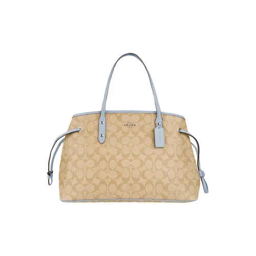 COACH Шнур PVC с кожаными вставками Сумка через плечо Большая Женская Хаки и Синий