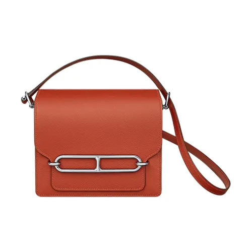 HERMES Roulis Evercolor Телячья кожа Свиной нос Сумка через плечо Мини Женские Кирпично-красный