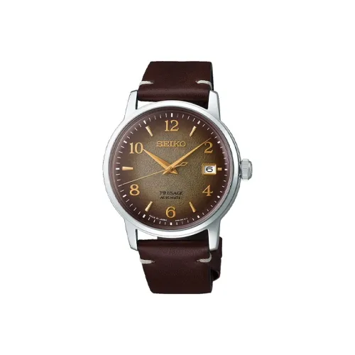 SEIKO Автоматический Механический Movement Унисекс Часы 38,5 мм Кофе