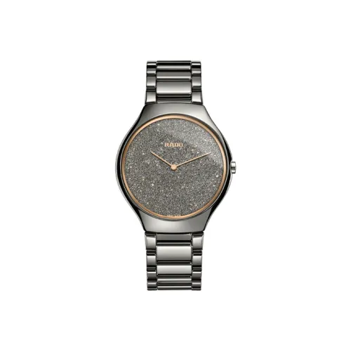RADO True Thinline Collection Кварцевый механизм Женские часы 39 мм Серый циферблат Керамические корпуса Керамический ремешок
