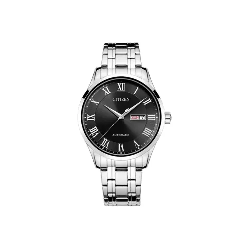 CITIZEN Автоматический Механический Механизм Нержавеющая Сталь Ремешок Часы Мужские Черный Циферблат NH8360 80E