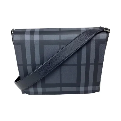 Burberry Корова Кожа Цветовая Сумка Сумка через плечо Сумка на плечо Мужская Темно-серая Синяя
