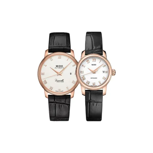 Mido Baroncelli Автоматический Механический Механизм Унисекс Часы 39 мм Белый Циферблат Нержавеющая Сталь Корпус Кожаный Ремешок