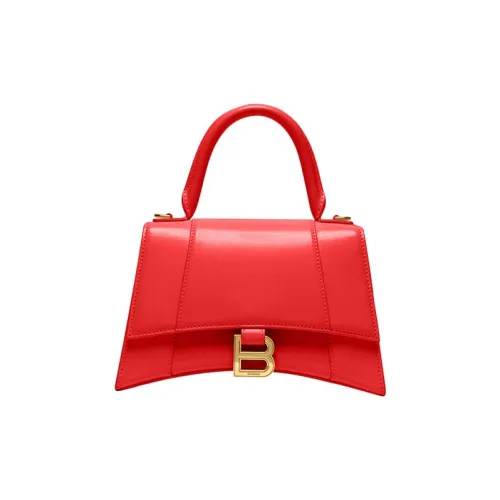 Balenciaga HOURGLASS Корова Кожа Плечевая Сумка Маленькая Женская Красная