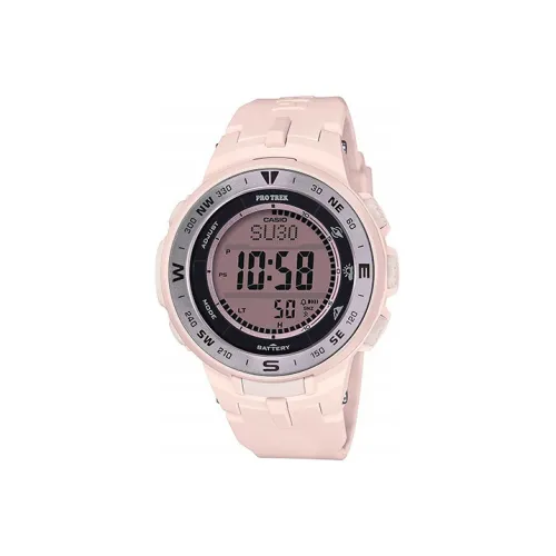CASIO PRO TREK Collection PRG Кварцевый механизм Смольный ремешок Часы Мужские Розовый циферблат часов