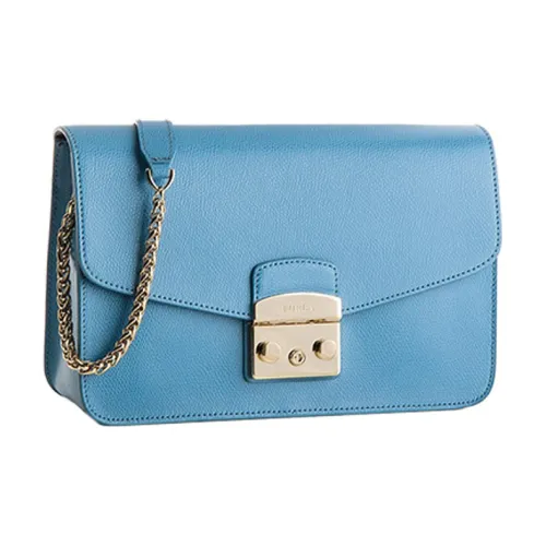 Furla Metropolis Collection Коровья кожа Сумка через плечо Женская Синяя