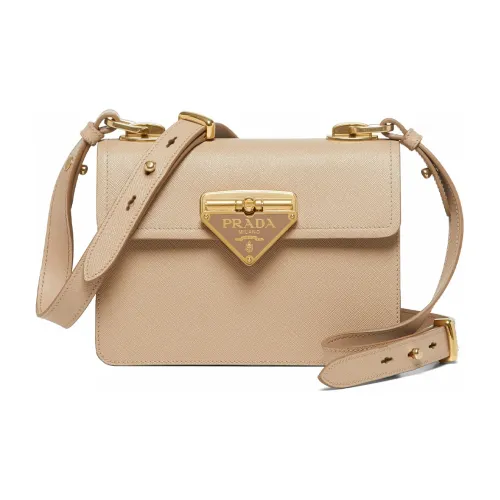 PRADA Saffiano кожа сумка через плечо женская шампанское