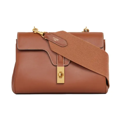 CELINE 16 Soft Гладкая коровья кожа Сумка через плечо Женская Рыжевато-коричневый