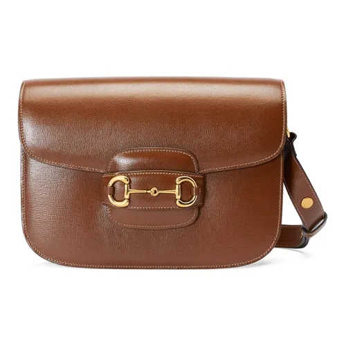 GUCCI Кожа Седло Сумка Сумка через плечо Сумка на плечо Женская Коричневая