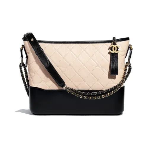 CHANEL Gabrielle Телячья кожа Сумка Сумка через плечо Сумка через плечо Большая Женская Черная Бежевая