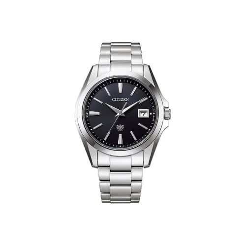 CITIZEN Светильник Кварцевый механизм Нержавеющая сталь Ремешок Часы Мужские Черный циферблат AQ4060 50E