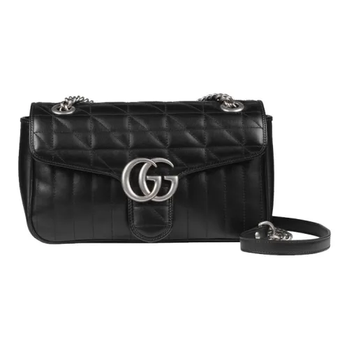 GUCCI Marmont Кожа Сумка через плечо Маленькая Женская Черная