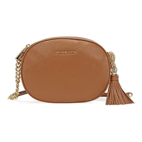 MICHAEL KORS Ginny Кожа Маленькая Круглая Сумка Сумка через плечо Средняя Женская Коричневая