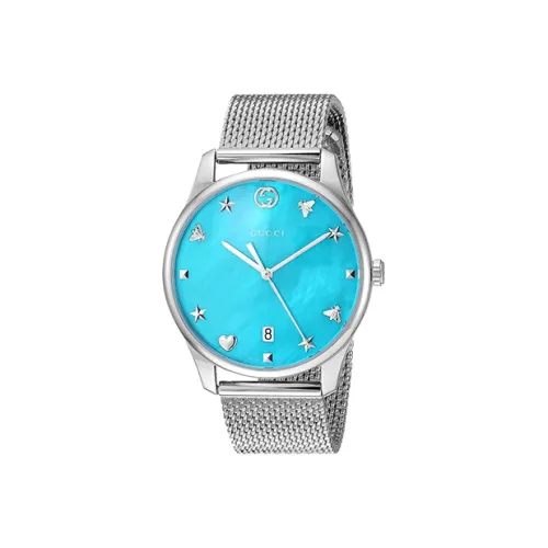 GUCCI G Timeless Collection Кварцевые часы механизм ремешок из нержавеющей стали синий циферблат унисекс