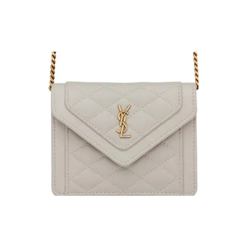 SAINT LAURENT Gaby Лоскутное шитье Овечья шкура Клатч Сумка через плечо Сумка на плечо Экстра мини Женская Белая