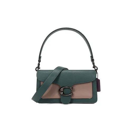 COACH Tabby Кожа Плечевая Сумка Женская Лесной Зеленый Многоцветный