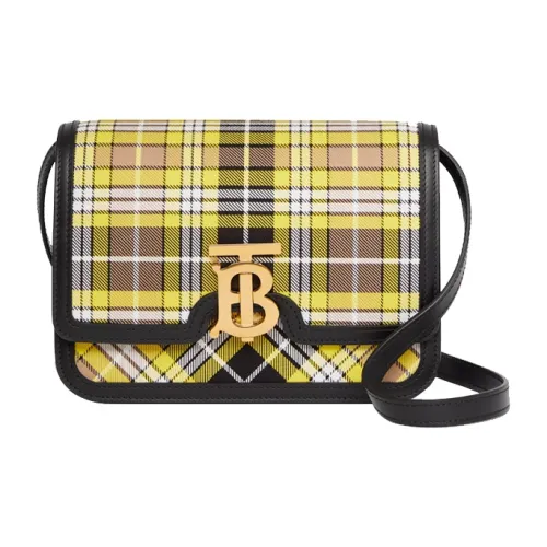 Burberry Хлопковая ткань Телячья кожа Сумка через плечо Маленькая Женская Маргрит Желтый