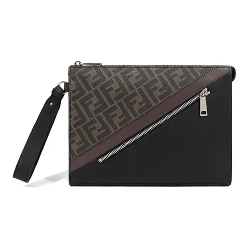FENDI Кожа Клатч Мужской Коричневый и Черный