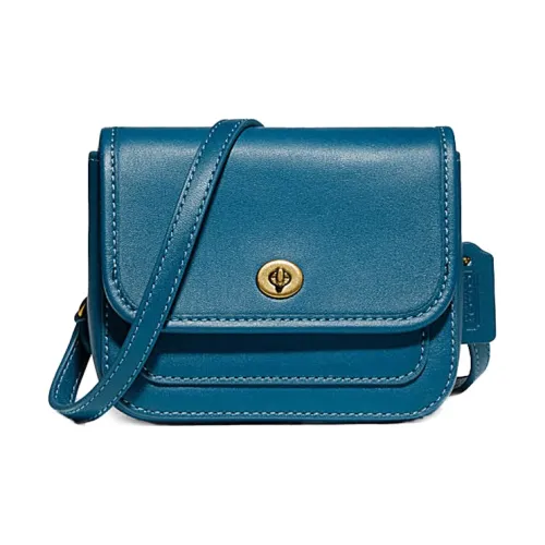 COACH RAMBLER Кожа Через плечо Бананка Мини Женские Синий