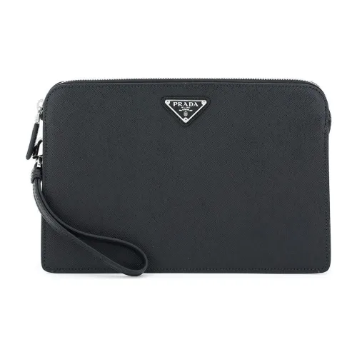 PRADA Saffiano кожа клатч мужской черный