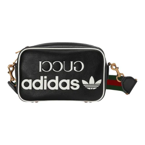 GUCCI Adidas Коллаборация GUCCI X ADIDAS Кожа Camera Сумка Сумка через плечо Маленький Мужской Черный