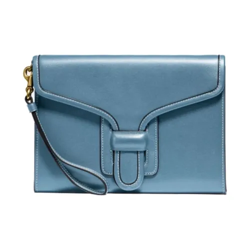 COACH Courier Кожа Запястье Сумка Клатч Женские Синий