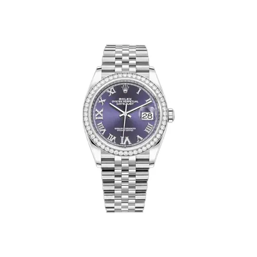 ROLEX Log Series Автоматический Механический Механизм Женские Часы 36 мм Фиолетовый Циферблат Оболочка из Oystersteel Ремешок из Oystersteel