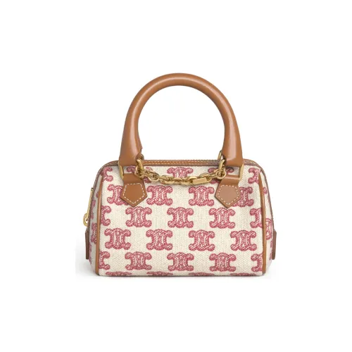 Celine Triomphe Ткань с коровьей кожей Бостонская сумка Сумка Сумка через плечо Сумка через плечо Женская