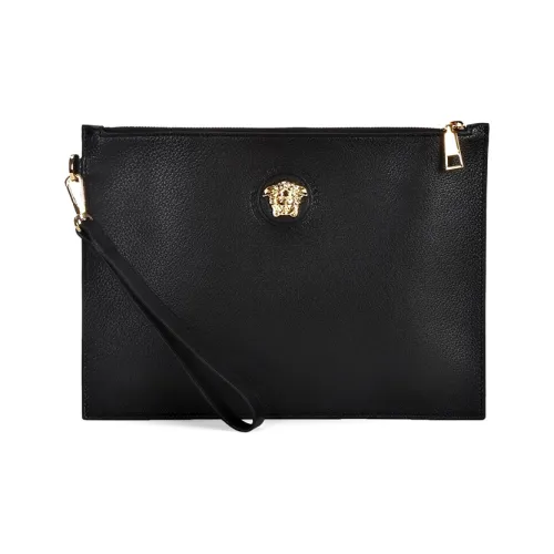 VERSACE Кожа Кошелек для монет клатч мужской черный
