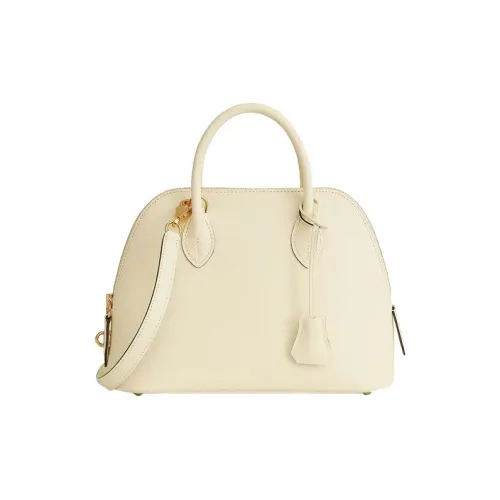 HERMES Bolide Epsom Телячья кожа Bowling Сумка Сумка через плечо Сумка Женская I2 Nata Кремовый Белый