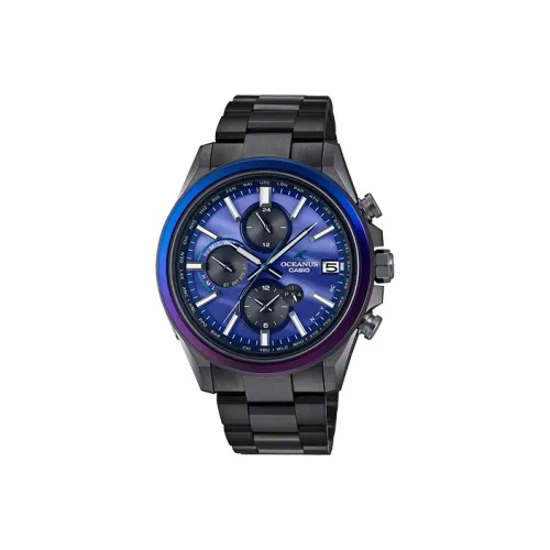 CASIO OCEANUS Collection Солнечный Кварцевый Механизм Титан Ремешок Часы Мужские Циферблат Синий