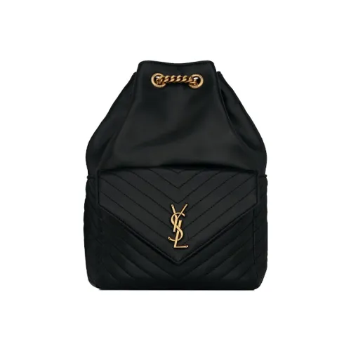 SAINT LAURENT Lambskin Backpack Regular Women's Black