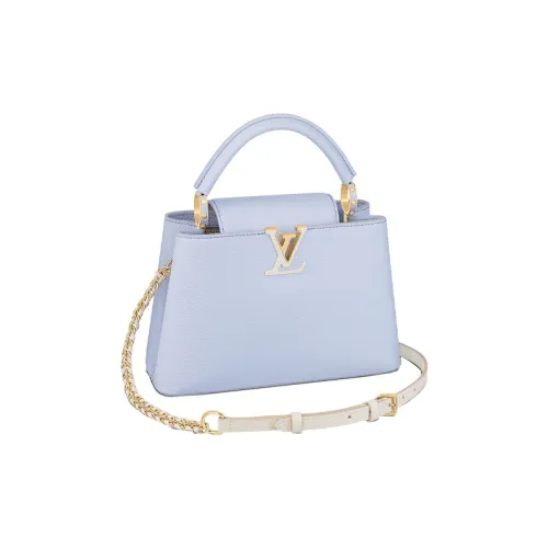 LOUIS VUITTON Capucines Taurillon Кожа Одно плечо Сумка Женская Синяя